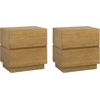 image:imageNathan James Tambellini Mid Century Modern Nightstand Bedside Table with Drawer and Cabinet Storage Solid Wood Legs and Fluted Door Fronts Light BrownRivelle Brown
