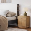 image:imageNathan James Tambellini Mid Century Modern Nightstand Bedside Table with Drawer and Cabinet Storage Solid Wood Legs and Fluted Door Fronts Light BrownLight Brown