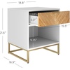 image:imageNathan James Tambellini Mid Century Modern Nightstand Bedside Table with Drawer and Cabinet Storage Solid Wood Legs and Fluted Door Fronts Light BrownWhiteGold