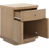 image:imageNathan James Tambellini Mid Century Modern Nightstand Bedside Table with Drawer and Cabinet Storage Solid Wood Legs and Fluted Door Fronts Light BrownLight Brown  Set of 2