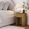 image:imageNathan James Tambellini Mid Century Modern Nightstand Bedside Table with Drawer and Cabinet Storage Solid Wood Legs and Fluted Door Fronts Light BrownShay Brown