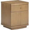 image:imageNathan James Tambellini Mid Century Modern Nightstand Bedside Table with Drawer and Cabinet Storage Solid Wood Legs and Fluted Door Fronts Light BrownLight Brown