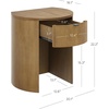 image:imageNathan James Tambellini Mid Century Modern Nightstand Bedside Table with Drawer and Cabinet Storage Solid Wood Legs and Fluted Door Fronts Light BrownShay Brown