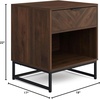 image:imageNathan James Tambellini Mid Century Modern Nightstand Bedside Table with Drawer and Cabinet Storage Solid Wood Legs and Fluted Door Fronts Light BrownWalnutBlack  Set of 2