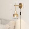 image:imageNathan James Tamlin Vintage Brass Wall Light Fixture Wall Mounted 1Light Lamp Plugin Sconce with OnOff Switch for Living Room Reading Nook or Bedroom BrassVintage Brass