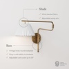 image:imageNathan James Tamlin Vintage Brass Wall Light Fixture Wall Mounted 1Light Lamp Plugin Sconce with OnOff Switch for Living Room Reading Nook or Bedroom BrassWhite LinenVintage Brass