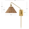 image:imageNathan James Tamlin Vintage Brass Wall Light Fixture Wall Mounted 1Light Lamp Plugin Sconce with OnOff Switch for Living Room Reading Nook or Bedroom BrassLight BrownRattan
