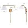 image:imageNathan James Tamlin Vintage Brass Wall Light Fixture Wall Mounted 1Light Lamp Plugin Sconce with OnOff Switch for Living Room Reading Nook or Bedroom BrassWhite LinenVintage Brass