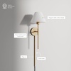 image:imageNathan James Tamlin Vintage Brass Wall Light Fixture Wall Mounted 1Light Lamp Plugin Sconce with OnOff Switch for Living Room Reading Nook or Bedroom BrassBrassWhite