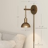 image:imageNathan James Tamlin Vintage Brass Wall Light Fixture Wall Mounted 1Light Lamp Plugin Sconce with OnOff Switch for Living Room Reading Nook or Bedroom BrassVintage Brass