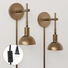 image:imageNathan James Tamlin Vintage Brass Wall Light Fixture Wall Mounted 1Light Lamp Plugin Sconce with OnOff Switch for Living Room Reading Nook or Bedroom BrassVintage Brass