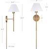 image:imageNathan James Tamlin Vintage Brass Wall Light Fixture Wall Mounted 1Light Lamp Plugin Sconce with OnOff Switch for Living Room Reading Nook or Bedroom BrassBrassWhite