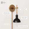 image:imageNathan James Tamlin Vintage Brass Wall Light Fixture Wall Mounted 1Light Lamp Plugin Sconce with OnOff Switch for Living Room Reading Nook or Bedroom BrassVintage BrassMatte Black