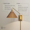 image:imageNathan James Tamlin Vintage Brass Wall Light Fixture Wall Mounted 1Light Lamp Plugin Sconce with OnOff Switch for Living Room Reading Nook or Bedroom BrassLight BrownRattan