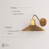 image:imageNathan James Tamlin Vintage Brass Wall Light Fixture Wall Mounted 1Light Lamp Plugin Sconce with OnOff Switch for Living Room Reading Nook or Bedroom BrassGold