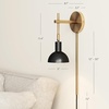 image:imageNathan James Tamlin Vintage Brass Wall Light Fixture Wall Mounted 1Light Lamp Plugin Sconce with OnOff Switch for Living Room Reading Nook or Bedroom BrassVintage BrassMatte Black