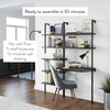 image:imageNathan James Theo 2Shelf Industrial Wall Mount Ladder Table Small Computer or Writing Desk NutmegMatte BlackNutmegMatte Black