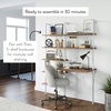 image:imageNathan James Theo 2Shelf Industrial Wall Mount Ladder Table Small Computer or Writing Desk NutmegMatte BlackRustic OakWhite