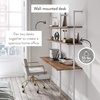 image:imageNathan James Theo 2Shelf Industrial Wall Mount Ladder Table Small Computer or Writing Desk NutmegMatte BlackRustic OakWhite
