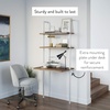 image:imageNathan James Theo 2Shelf Industrial Wall Mount Ladder Table Small Computer or Writing Desk NutmegMatte BlackRustic OakWhite