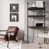 image:imageNathan James Theo 2Shelf Industrial Wall Mount Ladder Table amp Theo 5Shelf Wood Modern Bookcase Open Wall Mount Ladder Bookshelf with Industrial Metal Frame Dark Brown NutmegBlack
