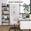 image:imageNathan James Theo 5Shelf Gold Ladder Bookcase with GoldBrass Metal Frame White Set of 4NutmegMatte Black
