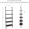 image:imageNathan James Theo 5Shelf Gold Ladder Bookcase with GoldBrass Metal Frame White Set of 4NutmegMatte Black