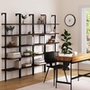 image:imageNathan James Theo 5Shelf Gold Ladder Bookcase with GoldBrass Metal Frame White Set of 4NutmegMatte Black