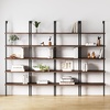 image:imageNathan James Theo 5Shelf Gold Ladder Bookcase with GoldBrass Metal Frame White Set of 4NutmegMatte Black