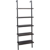 image:imageNathan James Theo 5Shelf Gold Ladder Bookcase with GoldBrass Metal Frame White Set of 4NutmegMatte Black