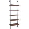 image:imageNathan James Theo 5Shelf Gold Ladder Bookcase with GoldBrass Metal Frame White Set of 4Theo OakBlack