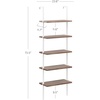 image:imageNathan James Theo 5Shelf Gold Ladder Bookcase with GoldBrass Metal Frame White Set of 4Theo OakWhite