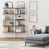 image:imageNathan James Theo 5Shelf Gold Ladder Bookcase with GoldBrass Metal Frame White Set of 4Theo OakWhite