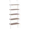 image:imageNathan James Theo 5Shelf Gold Ladder Bookcase with GoldBrass Metal Frame White Set of 4Theo OakWhite