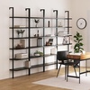 image:imageNathan James Theo 6Shelf Tall Modern Bookshelf Wall Mount Ladder Shelf Bookcase with Wood and Industrial Metal Frame Matte WhiteBlack