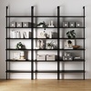 image:imageNathan James Theo 6Shelf Tall Modern Bookshelf Wall Mount Ladder Shelf Bookcase with Wood and Industrial Metal Frame Matte WhiteBlack