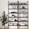 image:imageNathan James Theo 6Shelf Tall Modern Bookshelf Wall Mount Ladder Shelf Bookcase with Wood and Industrial Metal Frame Matte WhiteBlack