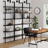 image:imageNathan James Theo 6Shelf Tall Modern Bookshelf Wall Mount Ladder Shelf Bookcase with Wood and Industrial Metal Frame Matte WhiteBlack