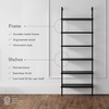image:imageNathan James Theo 6Shelf Tall Modern Bookshelf Wall Mount Ladder Shelf Bookcase with Wood and Industrial Metal Frame Matte WhiteBlack
