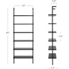 image:imageNathan James Theo 6Shelf Tall Modern Bookshelf Wall Mount Ladder Shelf Bookcase with Wood and Industrial Metal Frame Matte WhiteBlack