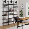 image:imageNathan James Theo 6Shelf Tall Modern Bookshelf Wall Mount Ladder Shelf Bookcase with Wood and Industrial Metal Frame Matte WhiteNutmegMatte Black