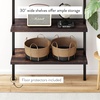 image:imageNathan James Theo 6Shelf Tall Modern Bookshelf Wall Mount Ladder Shelf Bookcase with Wood and Industrial Metal Frame Matte WhiteNutmegMatte Black