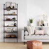 image:imageNathan James Theo 6Shelf Tall Modern Bookshelf Wall Mount Ladder Shelf Bookcase with Wood and Industrial Metal Frame Matte WhiteNutmegMatte Black