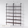 image:imageNathan James Theo 6Shelf Tall Modern Bookshelf Wall Mount Ladder Shelf Bookcase with Wood and Industrial Metal Frame Matte WhiteNutmegMatte Black