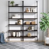 image:imageNathan James Theo 6Shelf Tall Modern Bookshelf Wall Mount Ladder Shelf Bookcase with Wood and Industrial Metal Frame Matte WhiteNutmegMatte Black