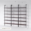 image:imageNathan James Theo 6Shelf Tall Modern Bookshelf Wall Mount Ladder Shelf Bookcase with Wood and Industrial Metal Frame Matte WhiteNutmegMatte Black