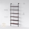 image:imageNathan James Theo 6Shelf Tall Modern Bookshelf Wall Mount Ladder Shelf Bookcase with Wood and Industrial Metal Frame Matte WhiteNutmegMatte Black