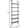 image:imageNathan James Theo 6Shelf Tall Modern Bookshelf Wall Mount Ladder Shelf Bookcase with Wood and Industrial Metal Frame Matte WhiteNutmegMatte Black
