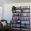 image:imageNathan James Theo 6Shelf Tall Modern Bookshelf Wall Mount Ladder Shelf Bookcase with Wood and Industrial Metal Frame Matte WhiteNutmegMatte Black