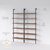 image:imageNathan James Theo 6Shelf Tall Modern Bookshelf Wall Mount Ladder Shelf Bookcase with Wood and Industrial Metal Frame Matte WhiteOakMatte Black